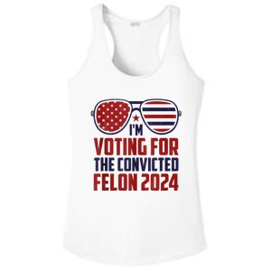 Im Voting For A Felon In 2024 Us Flag Sunglasses Pro Trump Ladies PosiCharge Competitor Racerback Tank