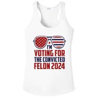 Im Voting For A Felon In 2024 Us Flag Sunglasses Pro Trump Ladies PosiCharge Competitor Racerback Tank