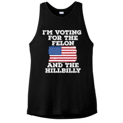 IM Voting For The Felon & The Hillbilly 2024 Pro Trump Meme Ladies PosiCharge Tri-Blend Wicking Tank