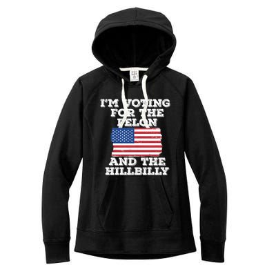 IM Voting For The Felon & The Hillbilly 2024 Pro Trump Meme Women's Fleece Hoodie