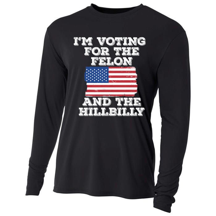 IM Voting For The Felon & The Hillbilly 2024 Pro Trump Meme Cooling Performance Long Sleeve Crew