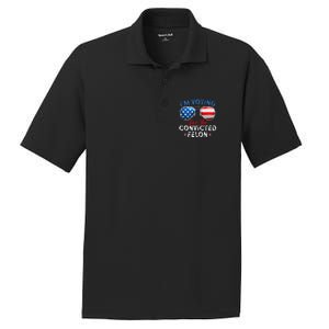 IM Voting For The Convicted Felon Funny Retro American Flag PosiCharge RacerMesh Polo