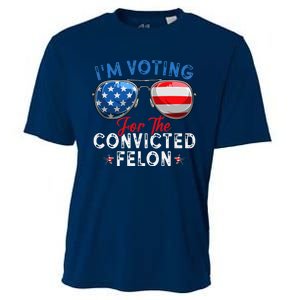 IM Voting For The Convicted Felon Funny Retro American Flag Cooling Performance Crew T-Shirt