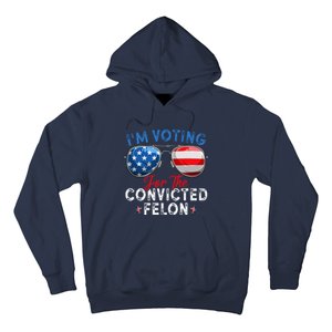 IM Voting For The Convicted Felon Funny Retro American Flag Hoodie