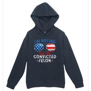 IM Voting For The Convicted Felon Funny Retro American Flag Urban Pullover Hoodie