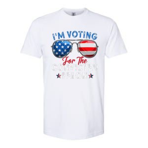 IM Voting For The Convicted Felon Funny Retro American Flag Softstyle CVC T-Shirt