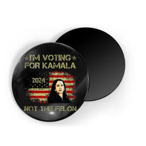 IM Voting For Kamala Harris 2024 Not The Felon Us Flag Magnet