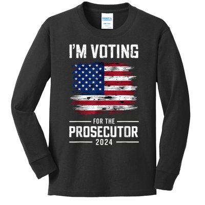 I´M Voting For The Prosecutor 2024 Democrat Liberal Election Kids Long Sleeve Shirt