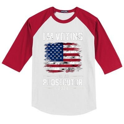 I´M Voting For The Prosecutor 2024 Democrat Liberal Election Kids Colorblock Raglan Jersey