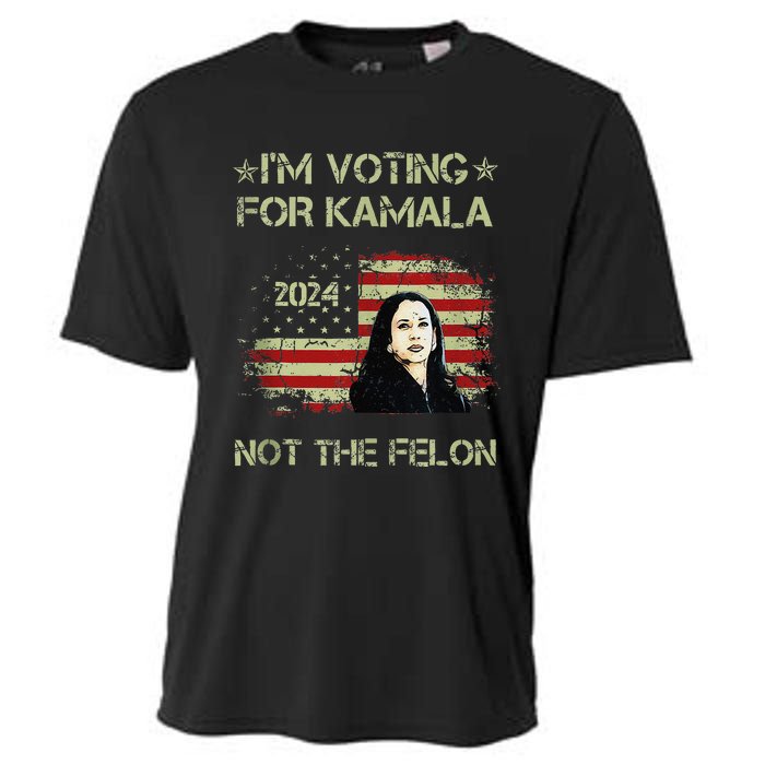 IM Voting For Kamalaharris 2024 Not The Felon Us Flag Gift Cooling Performance Crew T-Shirt