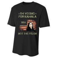 IM Voting For Kamalaharris 2024 Not The Felon Us Flag Gift Performance Sprint T-Shirt