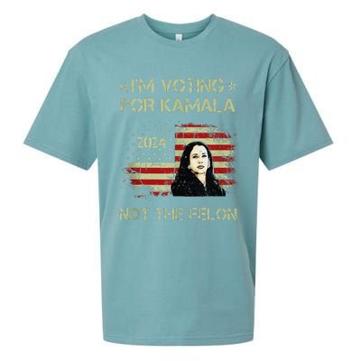 IM Voting For Kamalaharris 2024 Not The Felon Us Flag Gift Sueded Cloud Jersey T-Shirt