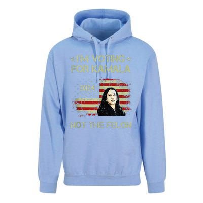 IM Voting For Kamalaharris 2024 Not The Felon Us Flag Gift Unisex Surf Hoodie