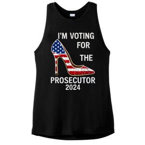 I’M Voting For The Prosecutor High Heel Stilettos Us Flag Vote President Kamala Ladies PosiCharge Tri-Blend Wicking Tank