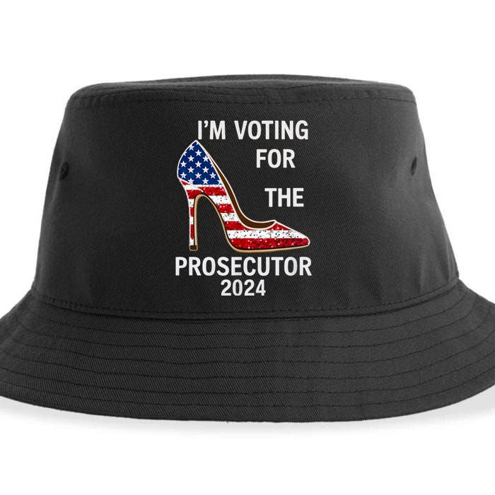 I’M Voting For The Prosecutor High Heel Stilettos Us Flag Vote President Kamala Sustainable Bucket Hat