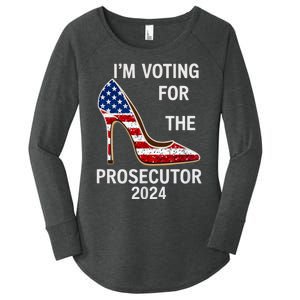 I’M Voting For The Prosecutor High Heel Stilettos Us Flag Vote President Kamala Women's Perfect Tri Tunic Long Sleeve Shirt