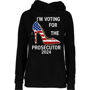 I’M Voting For The Prosecutor High Heel Stilettos Us Flag Vote President Kamala Womens Funnel Neck Pullover Hood