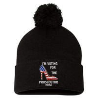 I’M Voting For The Prosecutor High Heel Stilettos Us Flag Vote President Kamala Pom Pom 12in Knit Beanie