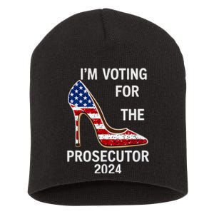 I’M Voting For The Prosecutor High Heel Stilettos Us Flag Vote President Kamala Short Acrylic Beanie