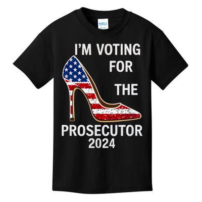 I’M Voting For The Prosecutor High Heel Stilettos Us Flag Vote President Kamala Kids T-Shirt