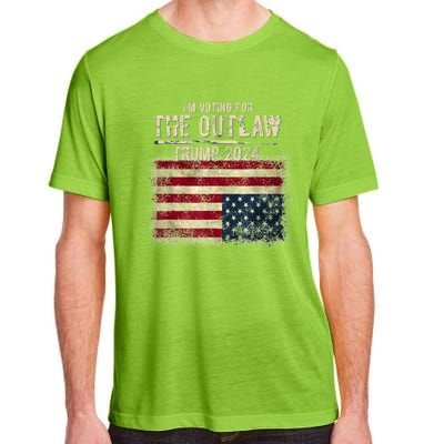 IM Voting For The Outlaw Trump 2024 Upsidedown Flag Adult ChromaSoft Performance T-Shirt