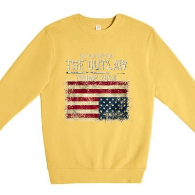 IM Voting For The Outlaw Trump 2024 Upsidedown Flag Premium Crewneck Sweatshirt