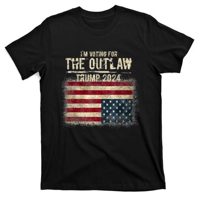 IM Voting For The Outlaw Trump 2024 Upsidedown Flag T-Shirt