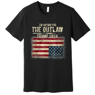 IM Voting For The Outlaw Trump 2024 Upsidedown Flag Premium T-Shirt