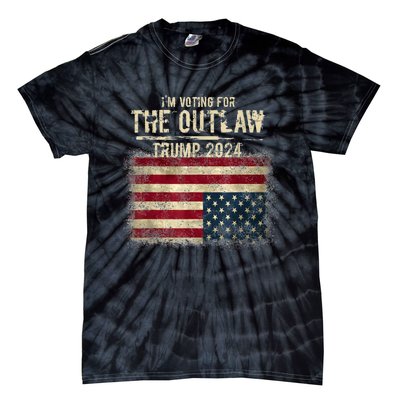 IM Voting For The Outlaw Trump 2024 Upsidedown Flag Tie-Dye T-Shirt