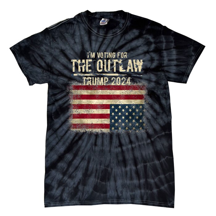 IM Voting For The Outlaw Trump 2024 Upsidedown Flag Tie-Dye T-Shirt