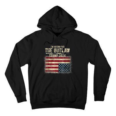 IM Voting For The Outlaw Trump 2024 Upsidedown Flag Tall Hoodie