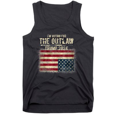 IM Voting For The Outlaw Trump 2024 Upsidedown Flag Tank Top