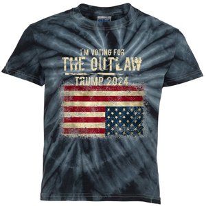 IM Voting For The Outlaw Trump 2024 Upsidedown Flag Kids Tie-Dye T-Shirt