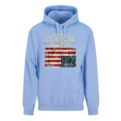 IM Voting For The Outlaw Trump 2024 Upsidedown Flag Unisex Surf Hoodie