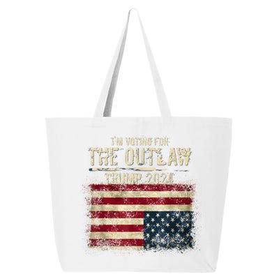 IM Voting For The Outlaw Trump 2024 Upsidedown Flag 25L Jumbo Tote