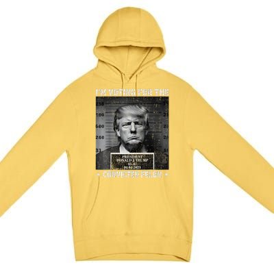 IM Voting For The Convicted Felon Funny Trump 2024 Premium Pullover Hoodie