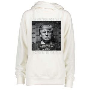 IM Voting For The Convicted Felon Funny Trump 2024 Womens Funnel Neck Pullover Hood