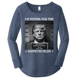 IM Voting For The Convicted Felon Funny Trump 2024 Women's Perfect Tri Tunic Long Sleeve Shirt