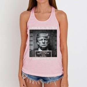 IM Voting For The Convicted Felon Funny Trump 2024 Women's Knotted Racerback Tank