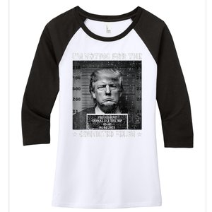 IM Voting For The Convicted Felon Funny Trump 2024 Women's Tri-Blend 3/4-Sleeve Raglan Shirt