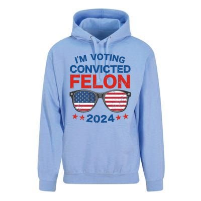 Im Voting For The Convicted Felon Trump 2024 Unisex Surf Hoodie