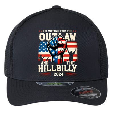 Im Voting For The Outlaw And The Hillbilly 2024 Us Flag Flexfit Unipanel Trucker Cap
