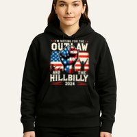 Im Voting For The Outlaw And The Hillbilly 2024 Us Flag Hoodie