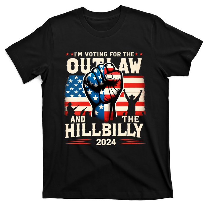 Im Voting For The Outlaw And The Hillbilly 2024 Us Flag T-Shirt