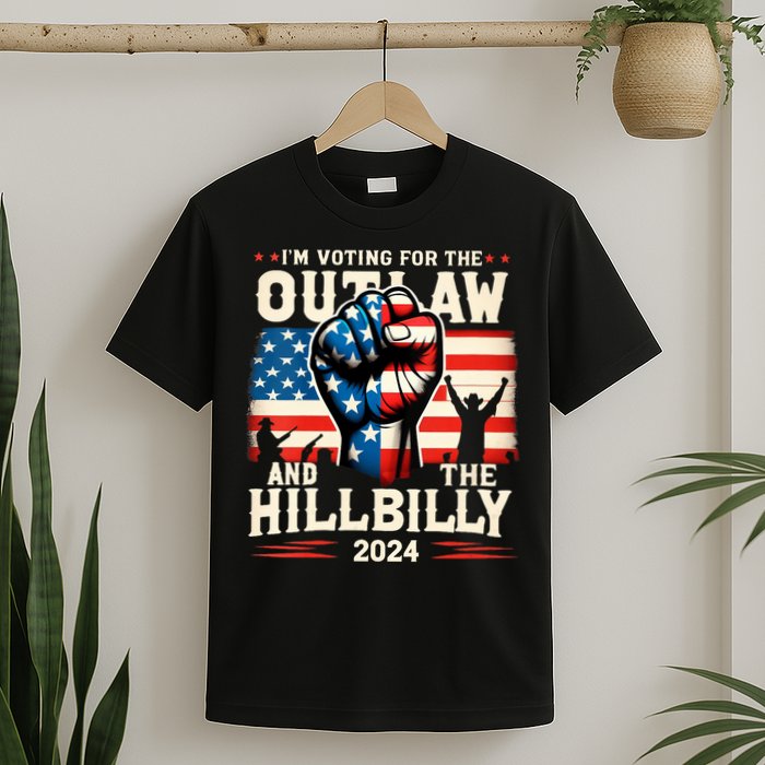 Im Voting For The Outlaw And The Hillbilly 2024 Us Flag T-Shirt