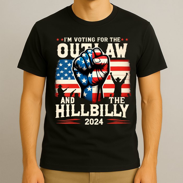 Im Voting For The Outlaw And The Hillbilly 2024 Us Flag T-Shirt