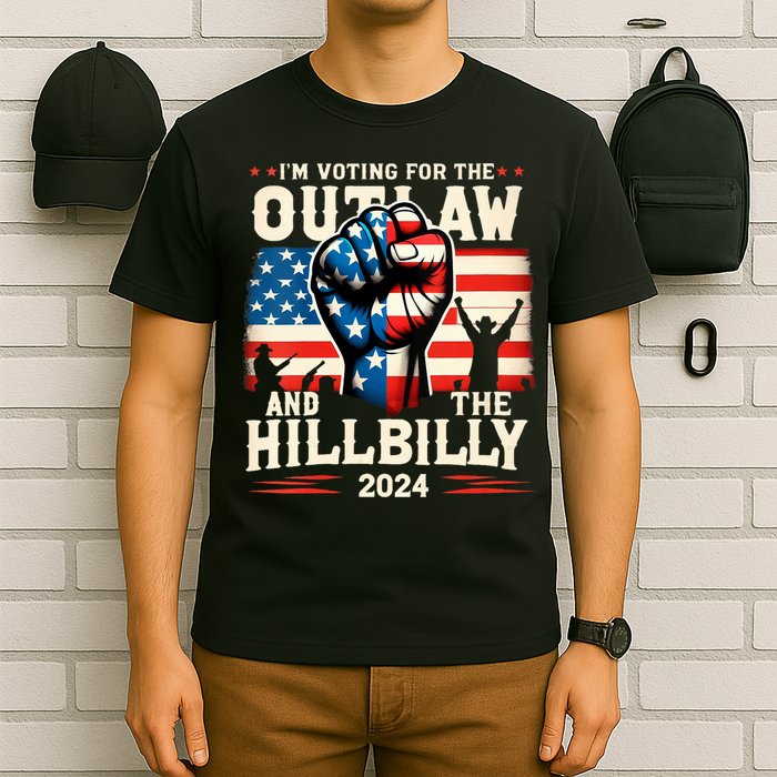 Im Voting For The Outlaw And The Hillbilly 2024 Us Flag T-Shirt