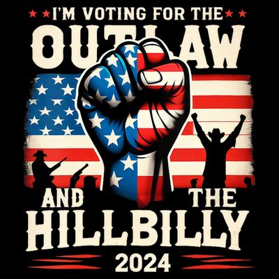 Im Voting For The Outlaw And The Hillbilly 2024 Us Flag T-Shirt