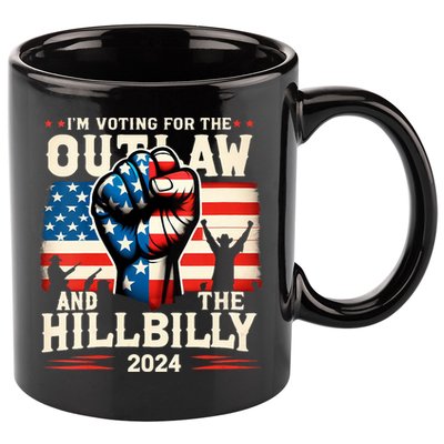Im Voting For The Outlaw And The Hillbilly 2024 Us Flag 11oz C Handle Ceramic Mug