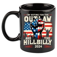 Im Voting For The Outlaw And The Hillbilly 2024 Us Flag 11oz C Handle Ceramic Mug